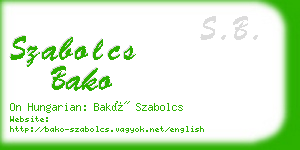 szabolcs bako business card